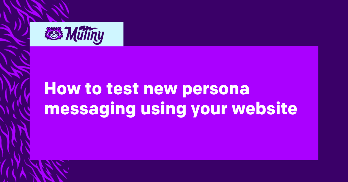 How to test messaging for new personas using your website