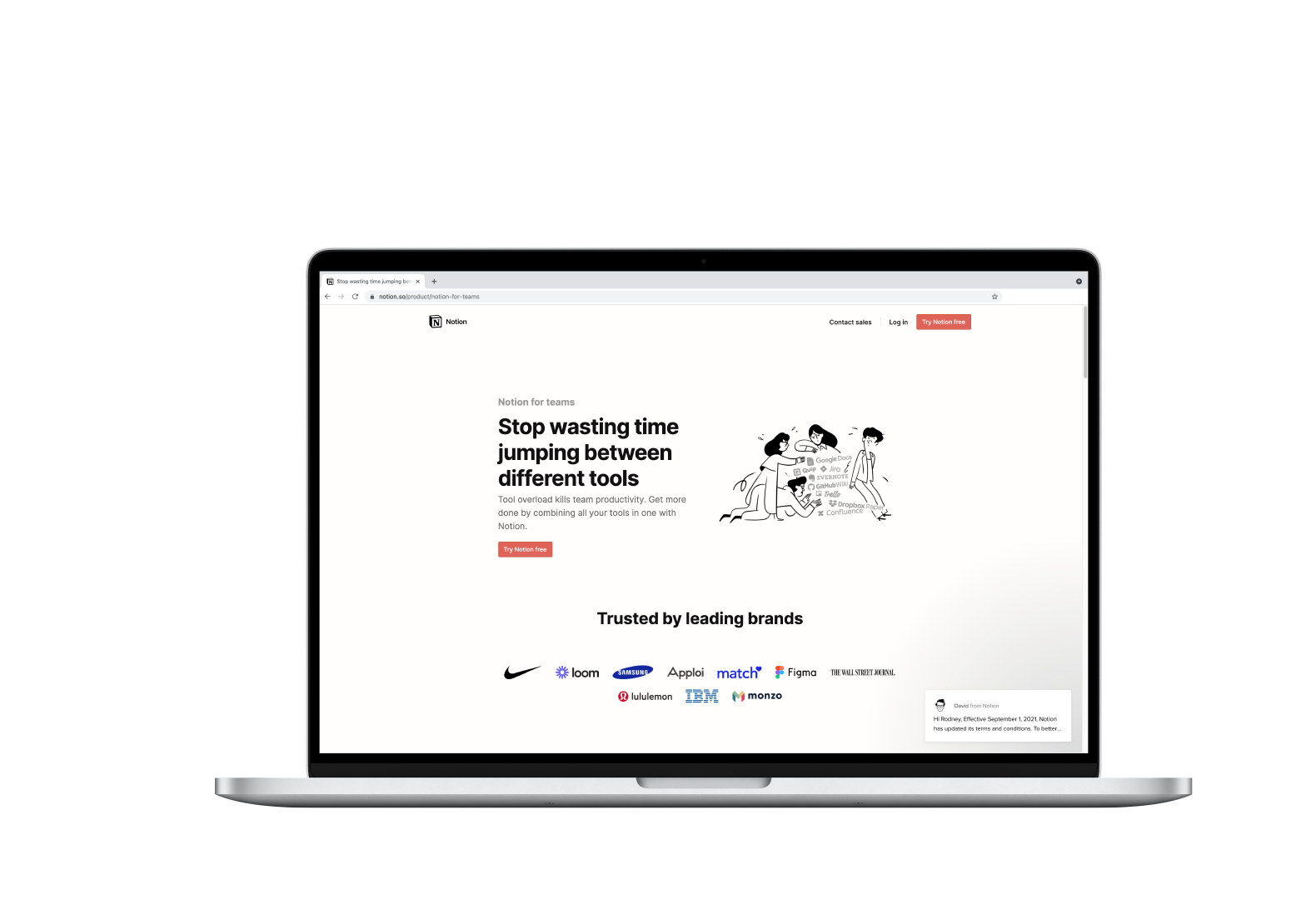Notion's new paid landing page
